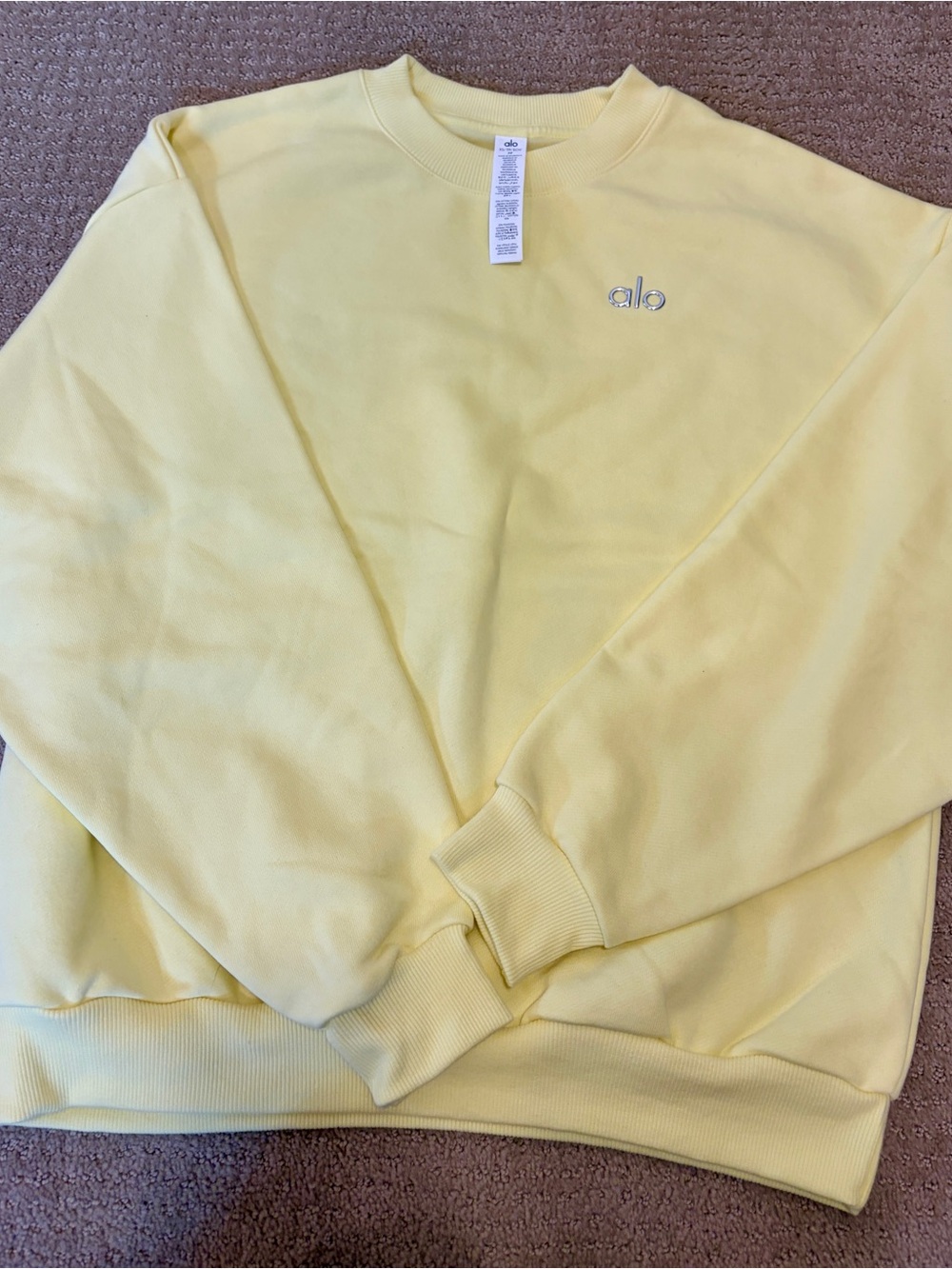 ALO Yoga Yellow Crewneck Sweatshirt/ new